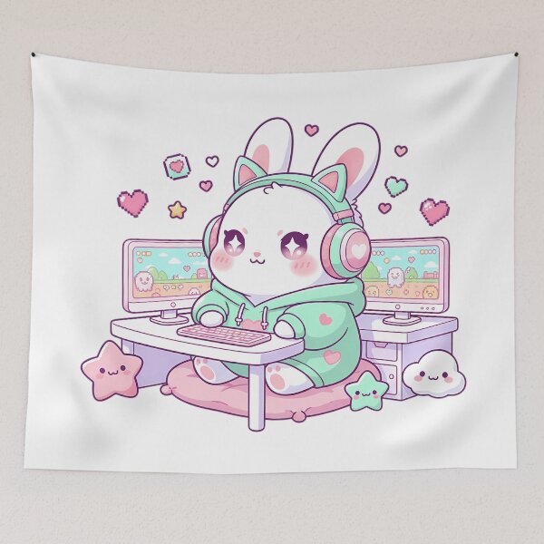 Item preview, Kawaii Bunny Gamer Girl designed and sold by Drip stamp.
