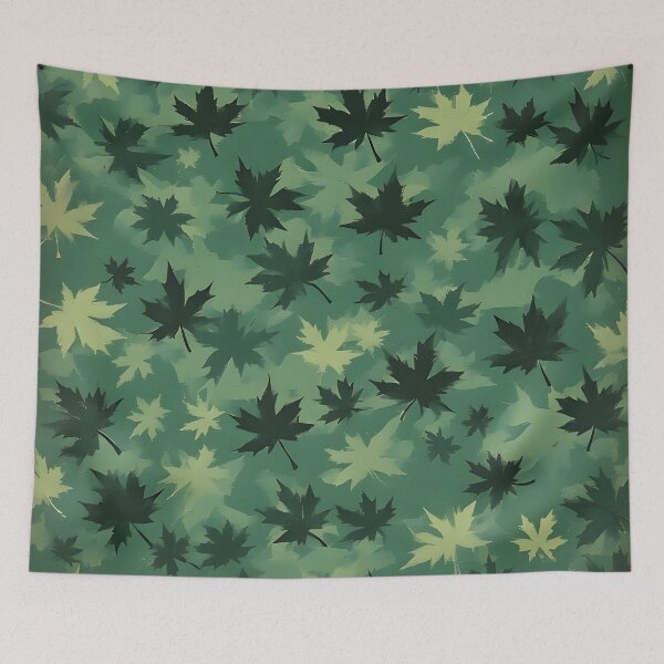 Item preview, Camouflage Green Maple Leaf Fall Foliage Vermont Maple designed and sold by LeafPrints.