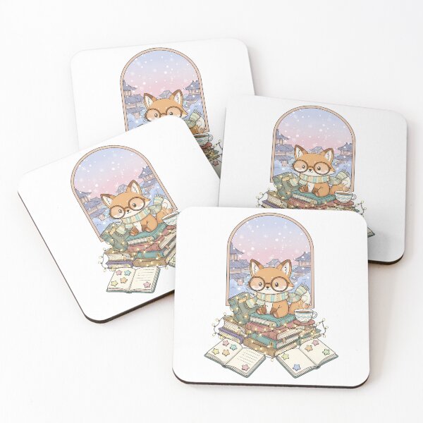 Item preview, Cozy Fox Reading Winter Window designed and sold by Drip stamp.
