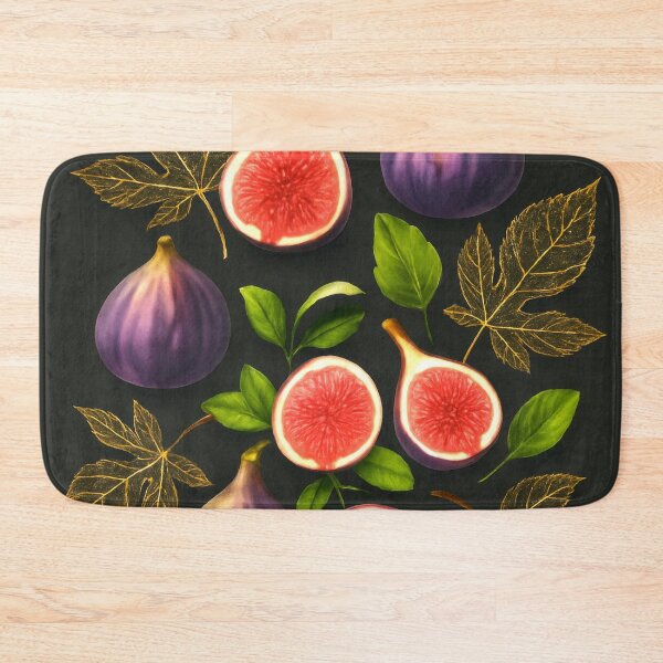 Item preview, Retro Fig fruit Botanical Golden Fall Leaves designed and sold by scicilysimonee.
