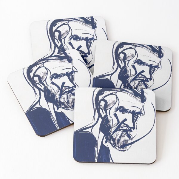 Item preview, Bosnian man, portrait - Blue Abstract Art  designed and sold by shadow-bloom.