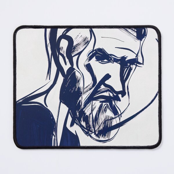 Item preview, Bosnian man, portrait - Blue Abstract Art designed and sold by shadow-bloom.