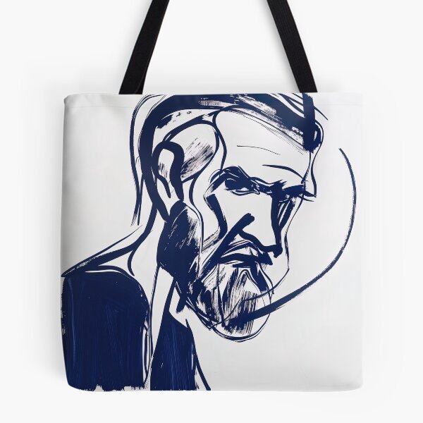 Item preview, Bosnian man, portrait - Blue Abstract Art  designed and sold by shadow-bloom.