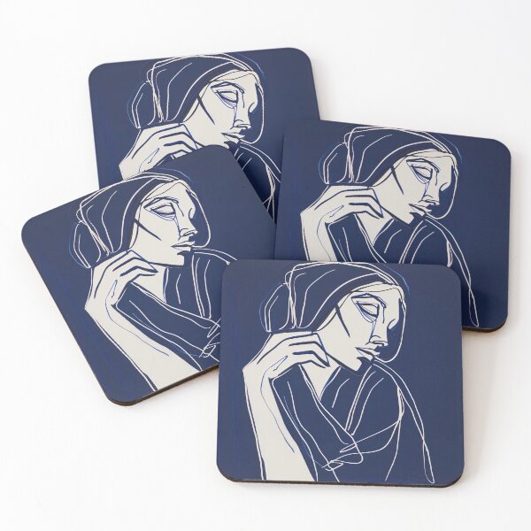 Item preview, Bosnian woman - Blue Abstract Art  designed and sold by shadow-bloom.