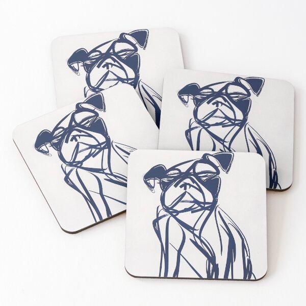 Item preview, Boston Terrier - Blue Abstract Art  designed and sold by shadow-bloom.