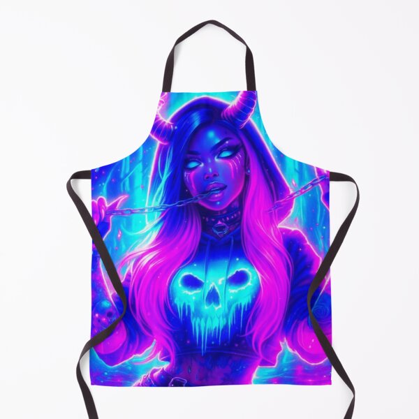 Item preview, Neon Demoness: Cyberpunk Siren in the Glowing Woods designed and sold by LINGLYPHIX.