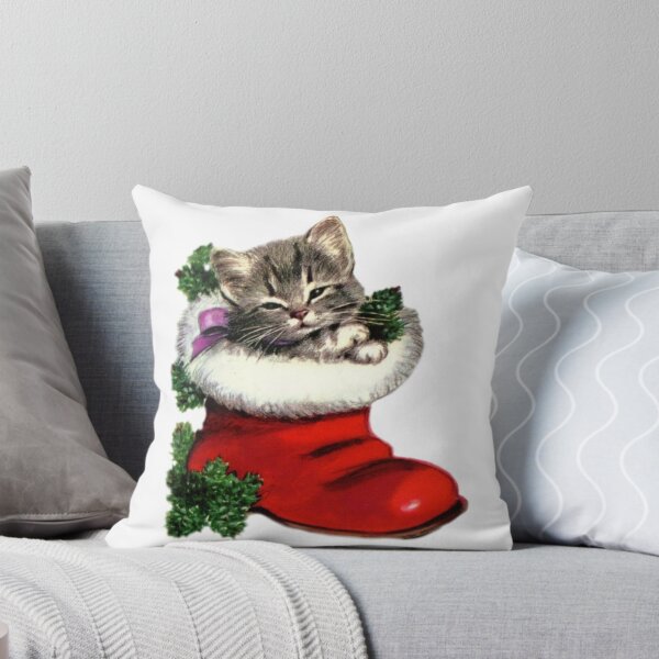 Item preview, Vintage Christmas Cat designed and sold by Pixiedrop.