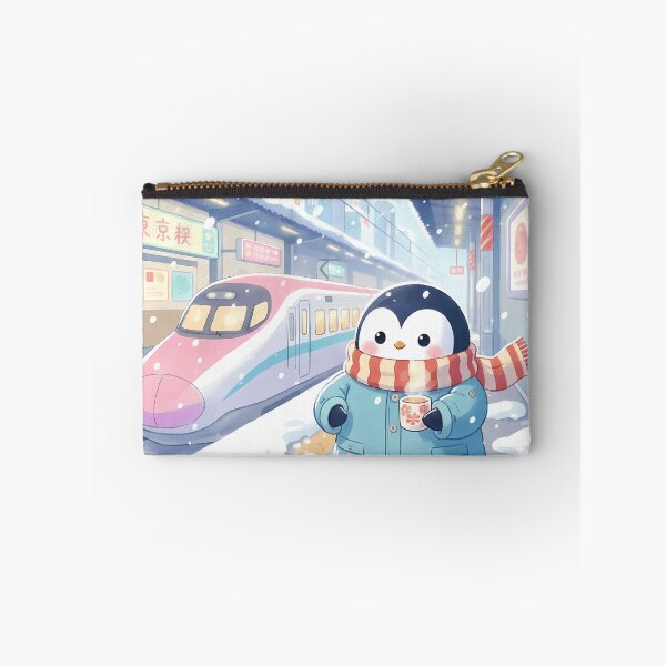 Item preview, Kawaii Penguin Japan Winter Train Station designed and sold by Drip stamp.