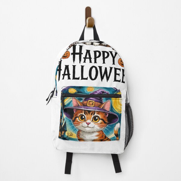 Item preview, Cute Witch Cat on Broom | Happy Halloween Night Watercolor Art designed and sold by WitchyWhisper.