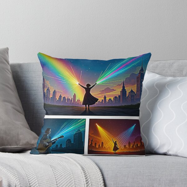 Item preview, Urban Silhouettes Harnessing Vibrant Rainbow Beams. designed and sold by Starlit Sidhe Studio.