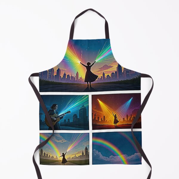 Item preview, Urban Silhouettes Harnessing Vibrant Rainbow Beams. designed and sold by Starlit Sidhe Studio.