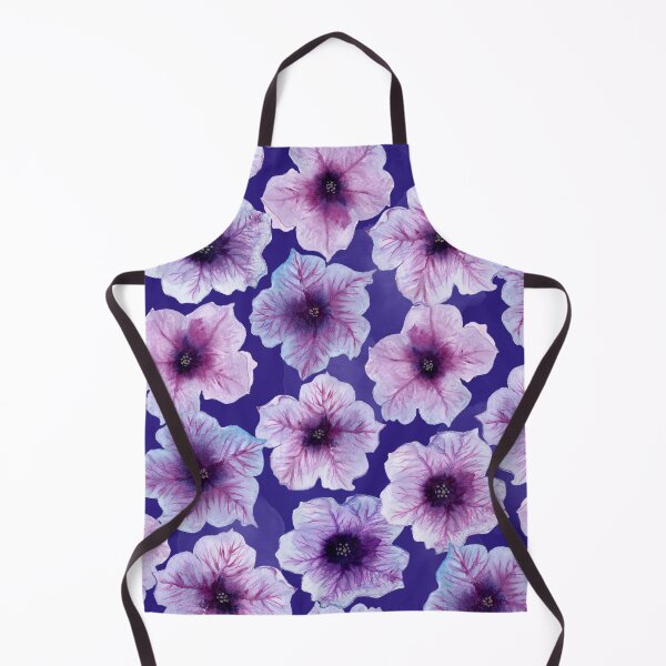 Item preview, Purple and Magenta watercolor flowers on blue background designed and sold by KariSmithDes.