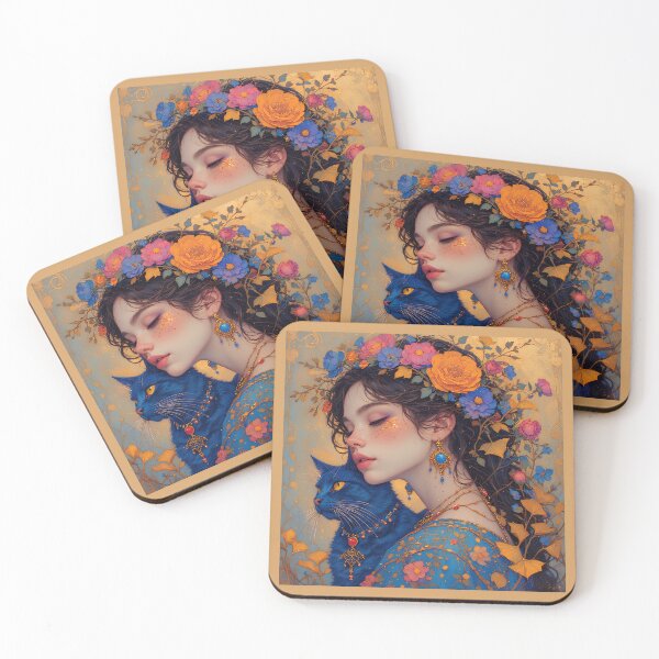 Item preview, Beautiful girl with a cat. designed and sold by Natalia-Vlad.