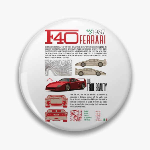 Item preview, Vintage Classic Car Ferrari F40 Art designed and sold by PrintCarClub.