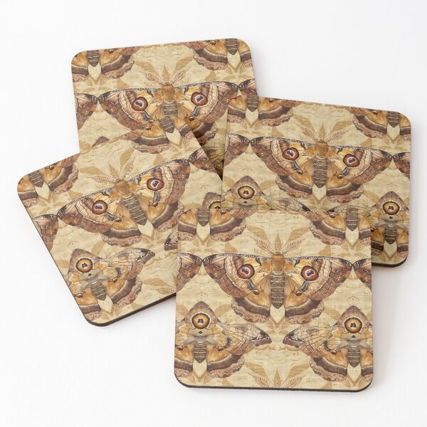 Item preview, Vintage Golden Polyphemus Moth Wallpaper designed and sold by LabMandala.