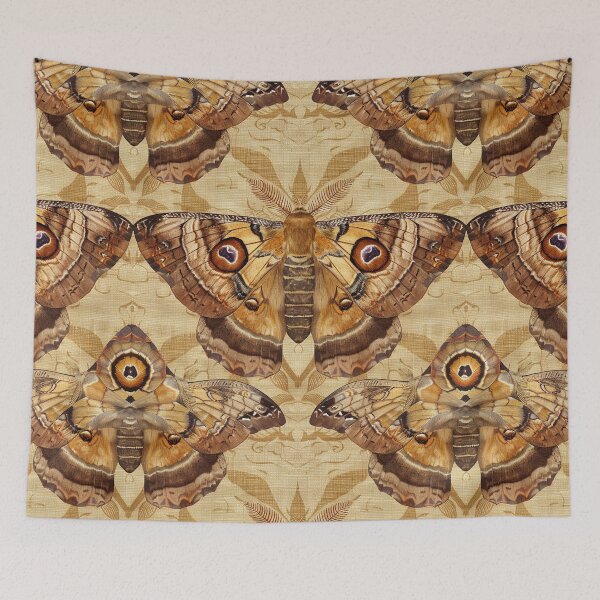 Item preview, Vintage Golden Polyphemus Moth Wallpaper designed and sold by LabMandala.