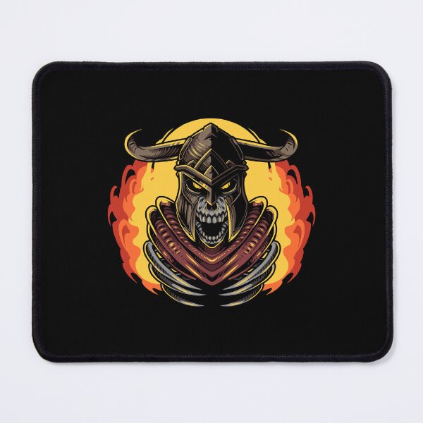 Item preview, Skull with Viking helmet on fire designed and sold by Joncasmiart.