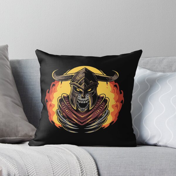 Item preview, Skull with Viking helmet on fire designed and sold by Joncasmiart.