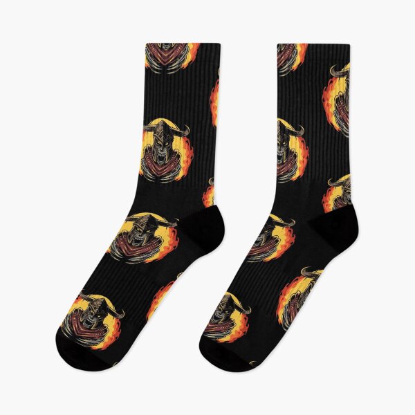 Item preview, Skull with Viking helmet on fire designed and sold by Joncasmiart.