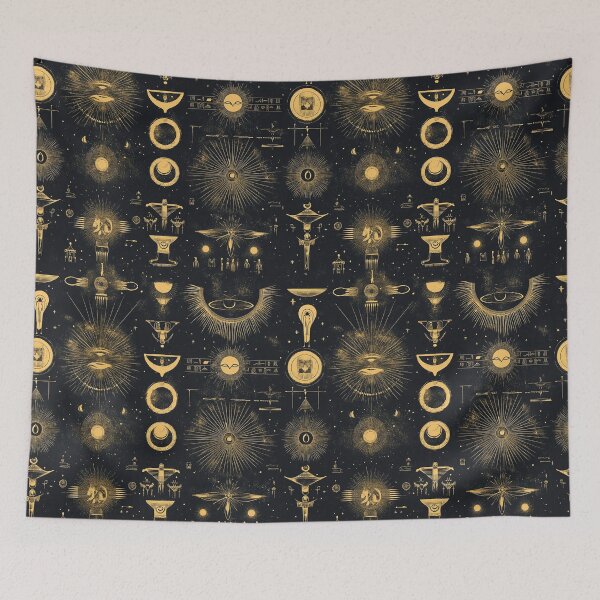 Item preview, Egyptian Ancient Glyphs Celestial Pattern designed and sold by LabMandala.
