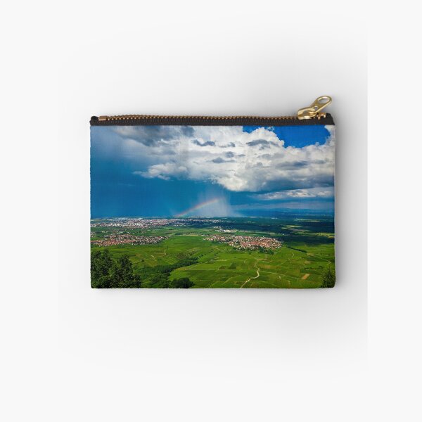 Item preview, Beautiful rainbow with rainy clouds, colorful summer view, Alsace, France designed and sold by Alexander Sorokopud.