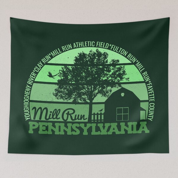 Item preview, Mill Run Pennsylvania Sunset Retro Vintage Local Pride Logo designed and sold by CRHPOD20.