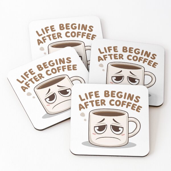 Item preview, Life Begins After Coffee - Sad Mug Funny Caffeine Quote designed and sold by Caira-Design.