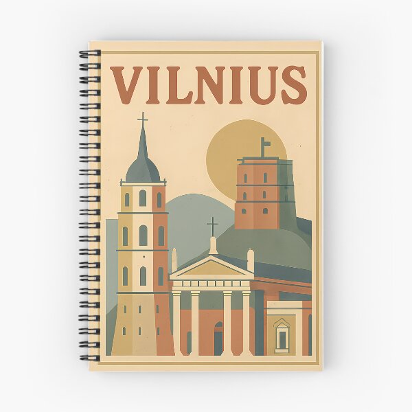 Item preview, Vintage Stamp of Vilnius | Retro Lithuania Travel Poster | Mid-Century Modern Cityscape Art | Old Town & Baroque Architecture Design | Collectible European Print designed and sold by PaintedPixels01.