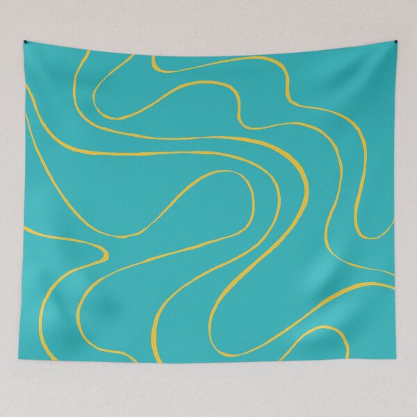 Item preview, Ebb and Flow 2 in Turquoise and Yellow designed and sold by LAEC-Shop.