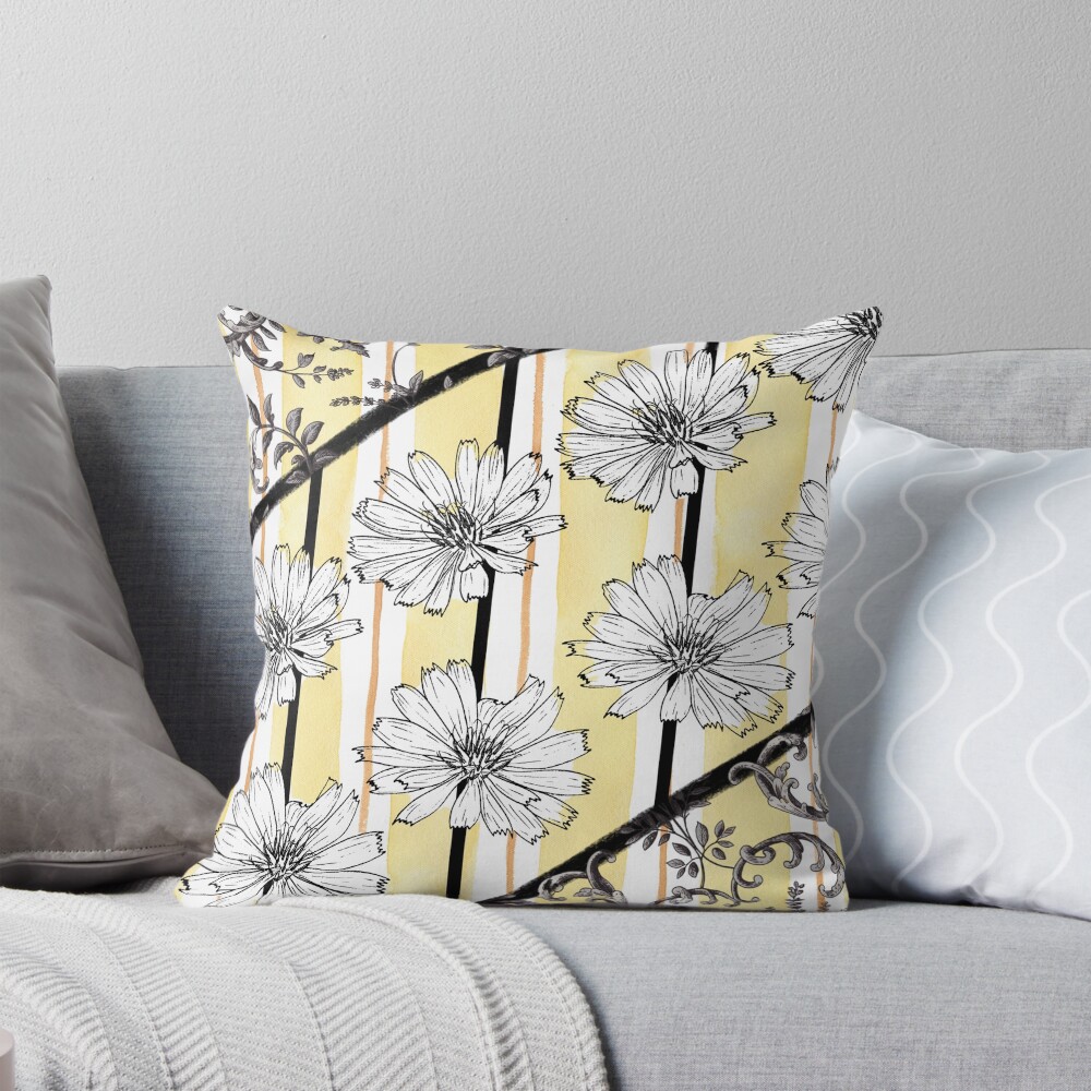 Chicory floral sage pillows