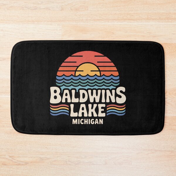 Item preview, Baldwins Lake, Michigan Retro Sunset designed and sold by TheOldMittenIllustrated.