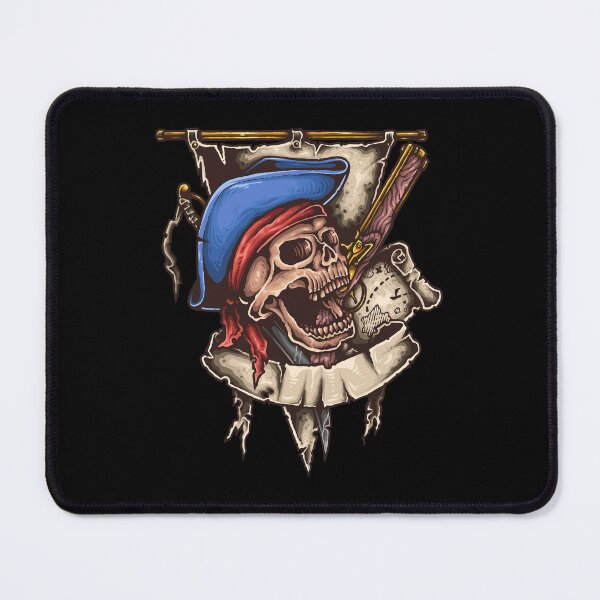 Item preview, Pirate skull with maps and gothic banner designed and sold by Joncasmiart.