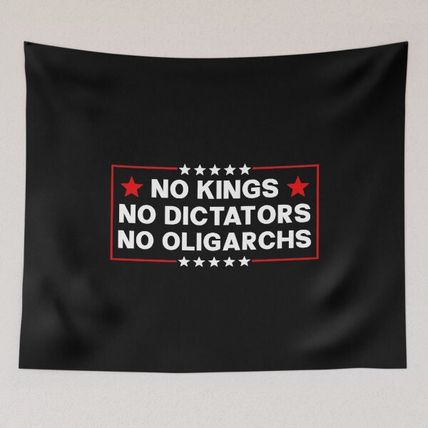 Item preview, No Kings No Dictators No Oligarchs - Anti Trump designed and sold by PixVib.