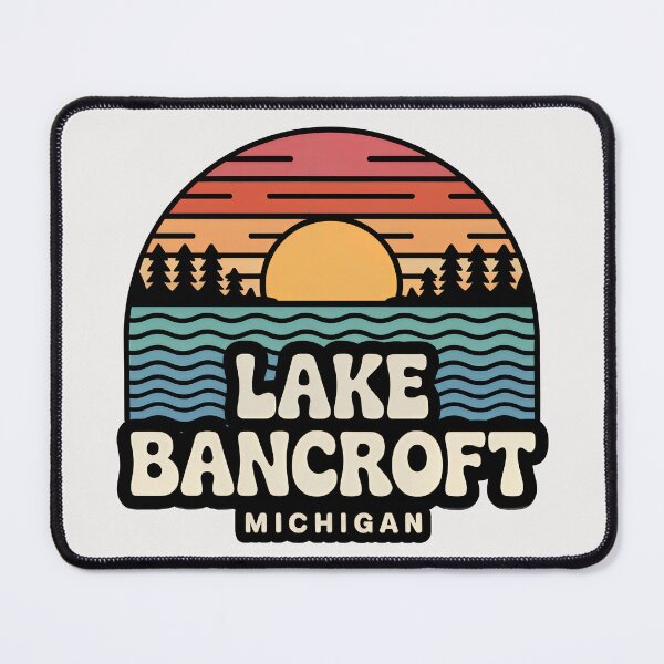 Item preview, Lake Bancroft, Michigan Retro Sunset designed and sold by TheOldMittenIllustrated.