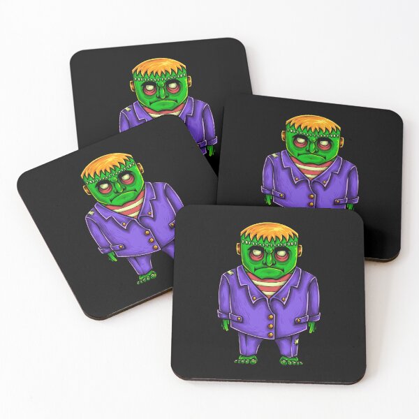 Item preview, Green Zombie Frankenstein cartoon on Halloween  designed and sold by Joncasmiart.
