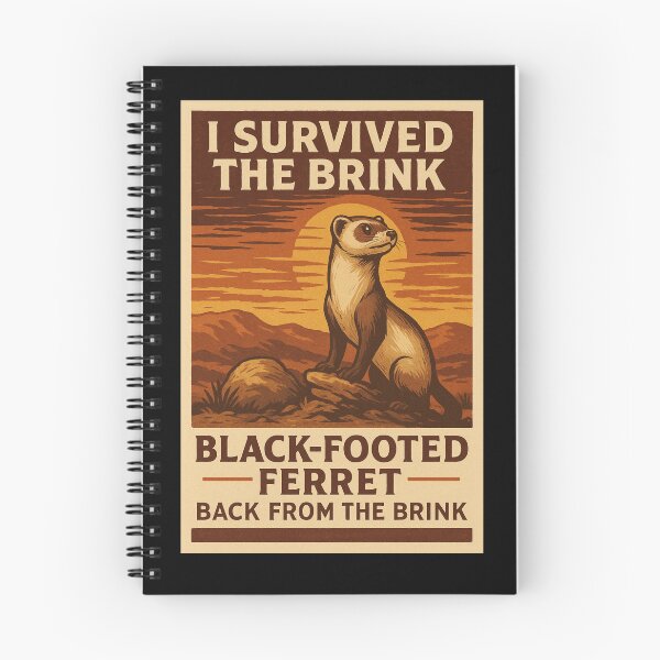 Item preview, I Survived the Brink – Black-Footed Ferret National Park Poster designed and sold by CraftedHome.