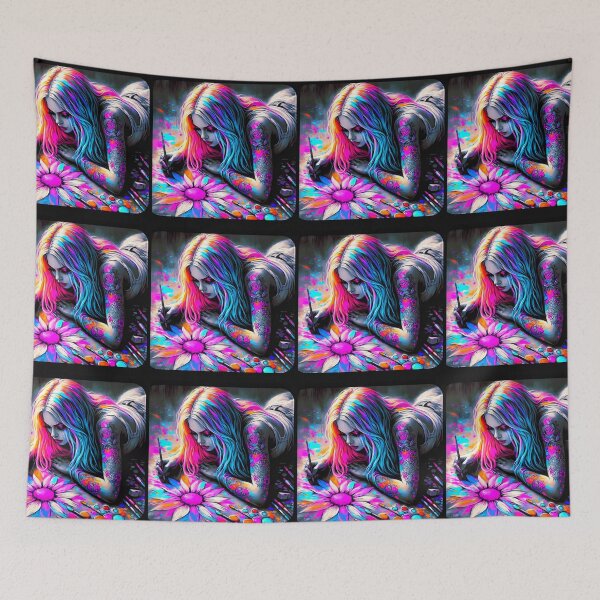 Item preview, Cyberpunk neon painting Siren  designed and sold by LINGLYPHIX.
