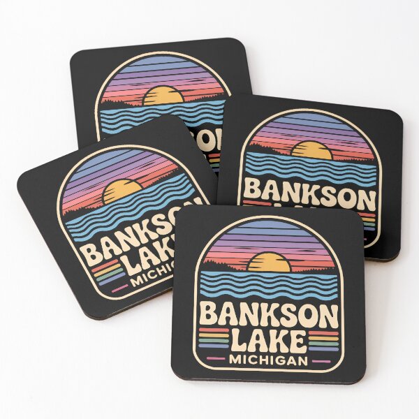 Item preview, Bankson Lake, Michigan Retro Sunset designed and sold by TheOldMittenIllustrated.
