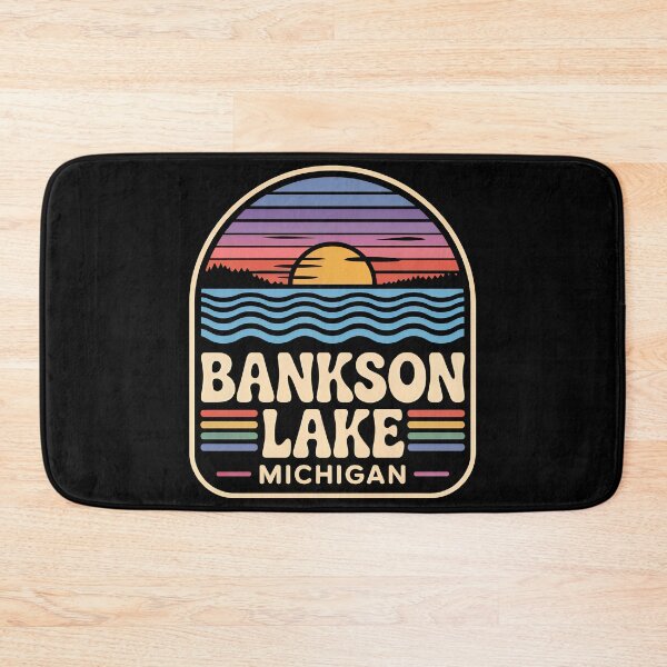 Item preview, Bankson Lake, Michigan Retro Sunset designed and sold by TheOldMittenIllustrated.
