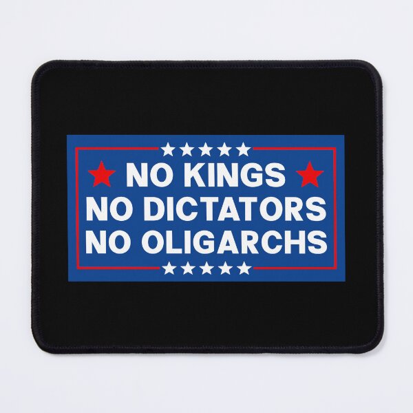Item preview, No Kings No Dictators No Oligarchs - Anti Trump designed and sold by PixVib.