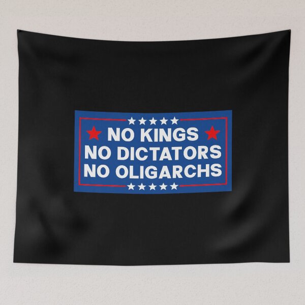 Item preview, No Kings No Dictators No Oligarchs - Anti Trump designed and sold by PixVib.