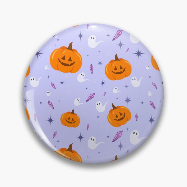 Item preview, Orange Jack o Lanterns with Ghosts and Crystals designed and sold by ArtsieArtist.
