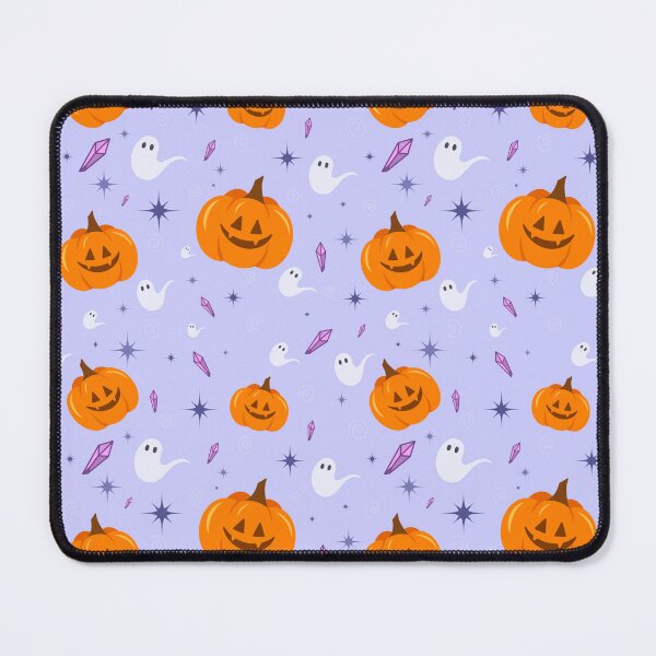 Item preview, Orange Jack o Lanterns with Ghosts and Crystals designed and sold by ArtsieArtist.