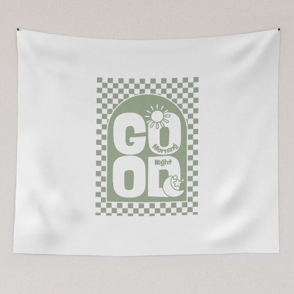 Item preview, Good Morning Good Night in Sage Green designed and sold by Dondonmart.