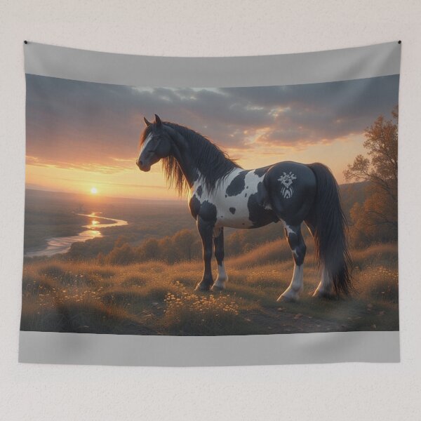Item preview, Proud Indian Pony: Autumn Sunset Art designed and sold by David R Sawin The Architects Of Eden.