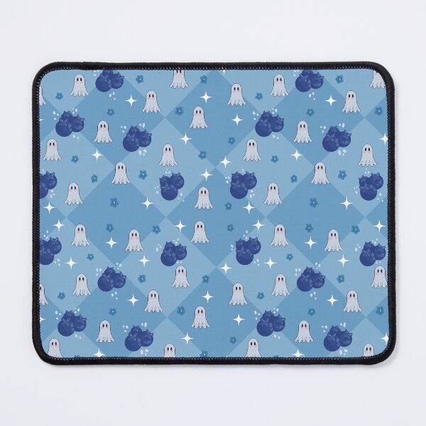Item preview, Cute Blueberry Ghosts and Daisies pattern  designed and sold by ArtsieArtist.