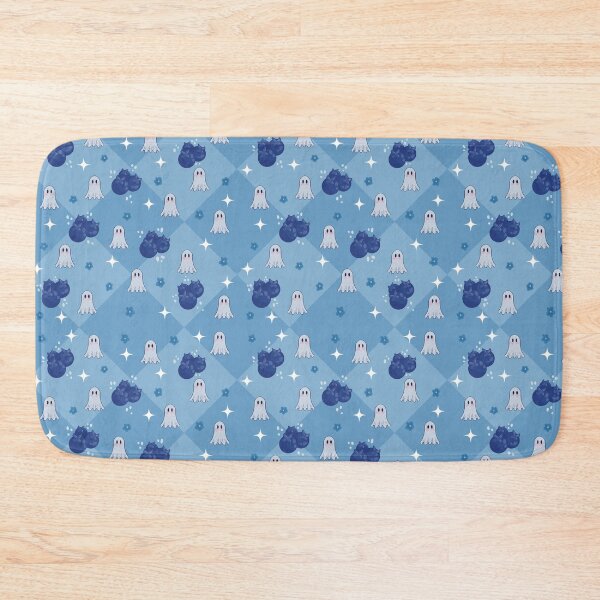 Item preview, Cute Blueberry Ghosts and Daisies pattern  designed and sold by ArtsieArtist.