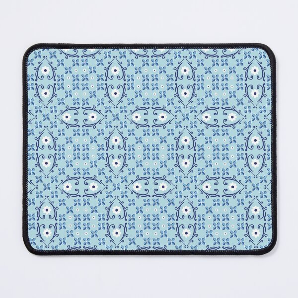 Item preview, Blue Vintage Tile And Daisies Pattern designed and sold by ArtsieArtist.