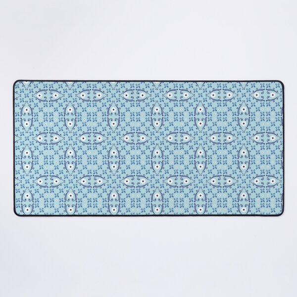 Item preview, Blue Vintage Tile And Daisies Pattern designed and sold by ArtsieArtist.