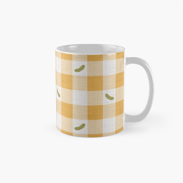 Item preview, Green Pickles on Golden Yellow & White Gingham Plaid designed and sold by piptompatternco.